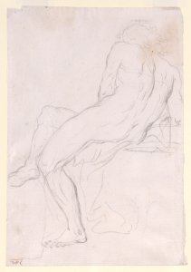 Academy Sketch of a Seated Male Figure. Met DP889924