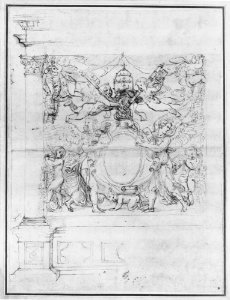 A Tabernacle Containing a Papal Escutcheon Supported by Angels MET 263751 1998.10