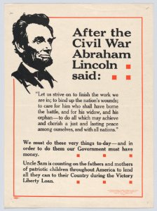After the Civil War Abraham Lincoln said- Let us strive on to finish the work we are in MET DP873468