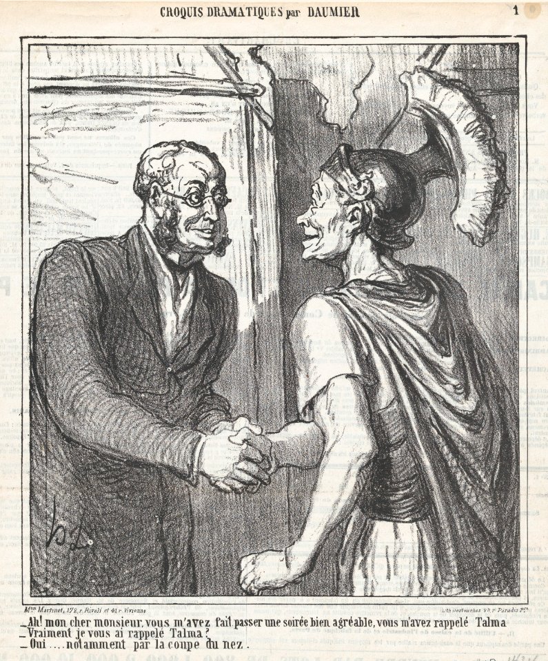 Ah, my dear sir, you have made my evening a very pleasant one..., from 'Dramatic sketches,' published in Le Charivari, April 13, 1864 MET DP876879