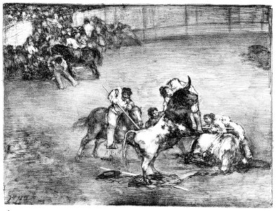 A picador caught by a bull, from the 'Bulls of Bordeaux' MET 22ZZ BG038R2M