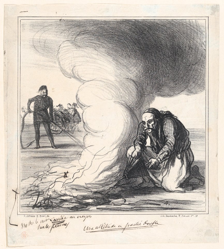 A treacherous attitude, from 'News of the day,' published in Le Charivari, October 4, 1867 MET DP877670