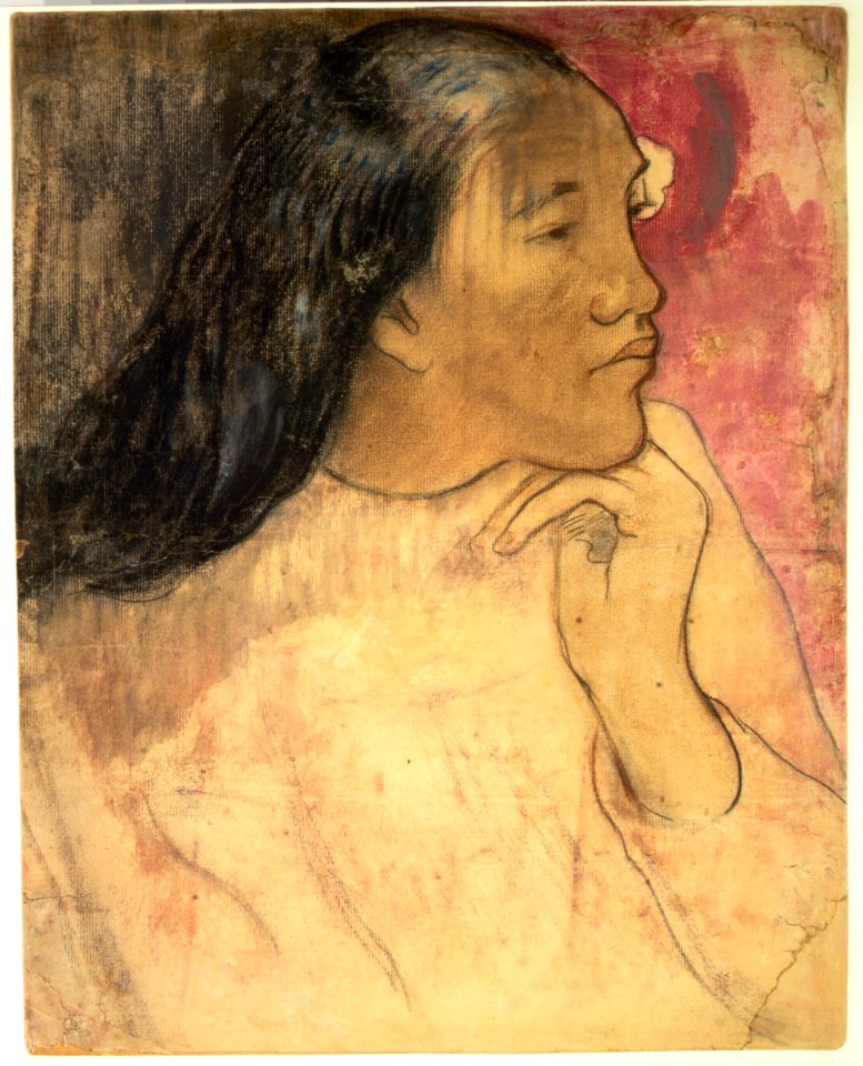 A Tahitian Woman with a Flower in Her Hair MET DR338
