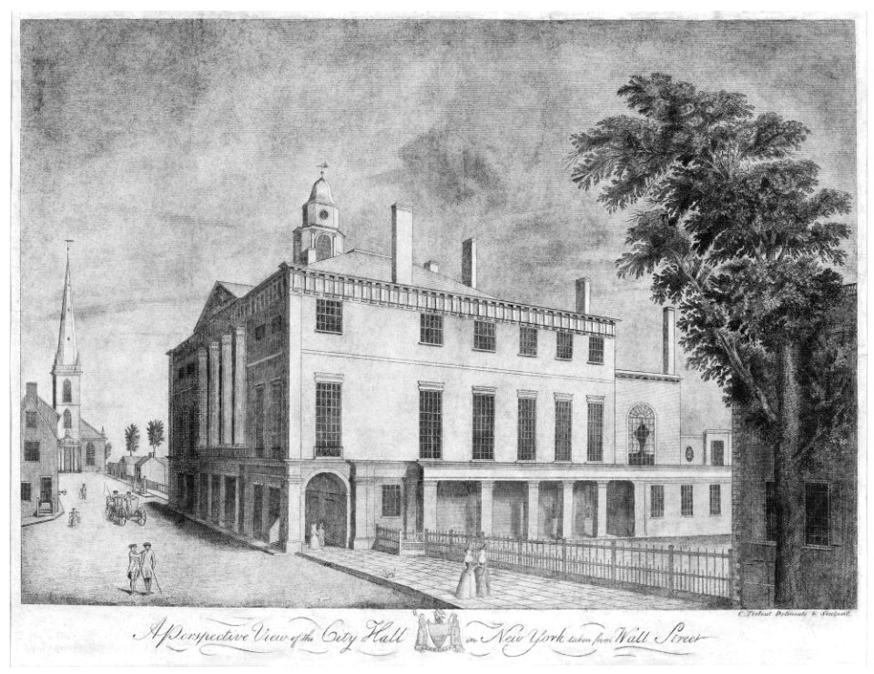 A Perspective View of the City Hall in New York, Taken from Wall Street MET MM65101