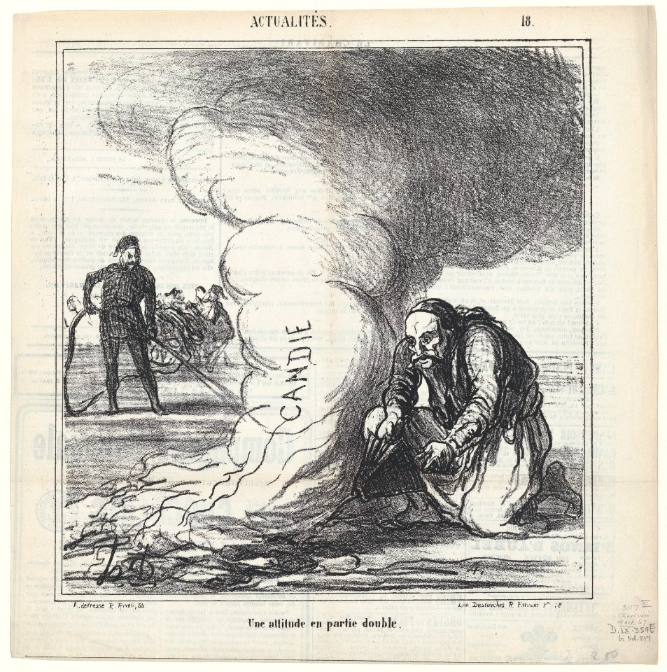 A treacherous attitude, from 'News of the day,' published in Le Charivari, October 4, 1867 MET DP877655
