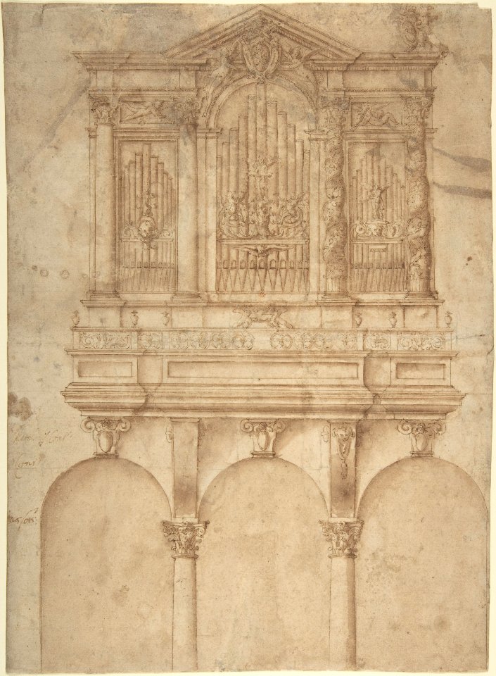 A Pipe Organ with Papal Arms MET DP802046