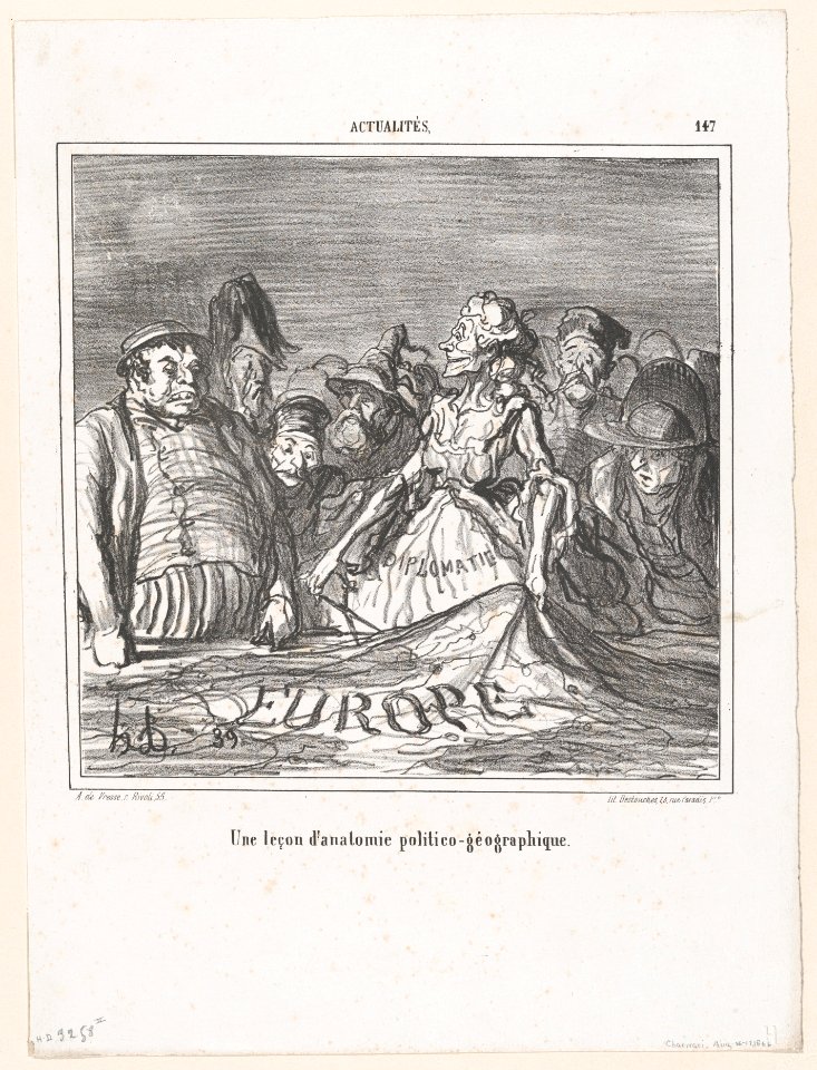A political-geographical anatomy lesson, from 'News of the day,' published in Le Charivari, August 16-17, 1866 MET DP877519