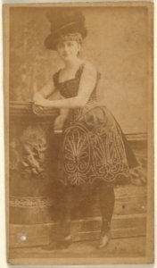 Actress wearing tall feathered hat, from the Actresses series (N668) MET DPB869940