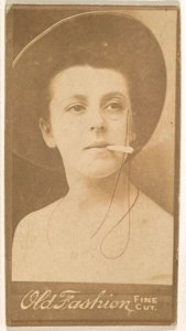 Actress with monocle and cigarette, from the Actresses series (N664) promoting Old Fashion Fine Cut Tobacco MET DPB869476