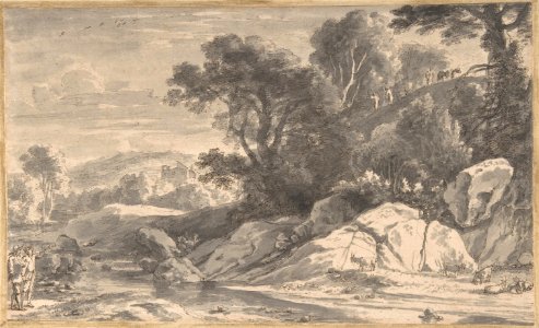 A River Landscape with Travellers MET DP800689