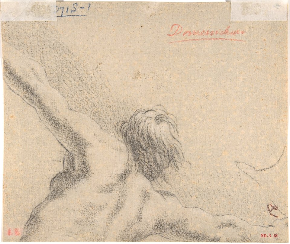A Saint Healing the Sick (recto); Upper Body of Nude Male with Outstretched Arms, seen from the rear (verso) MET DP802178