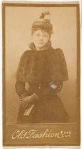 Actress wearing striped hat, from the Actresses series (N664) promoting Old Fashion Fine Cut Tobacco MET DPB869566