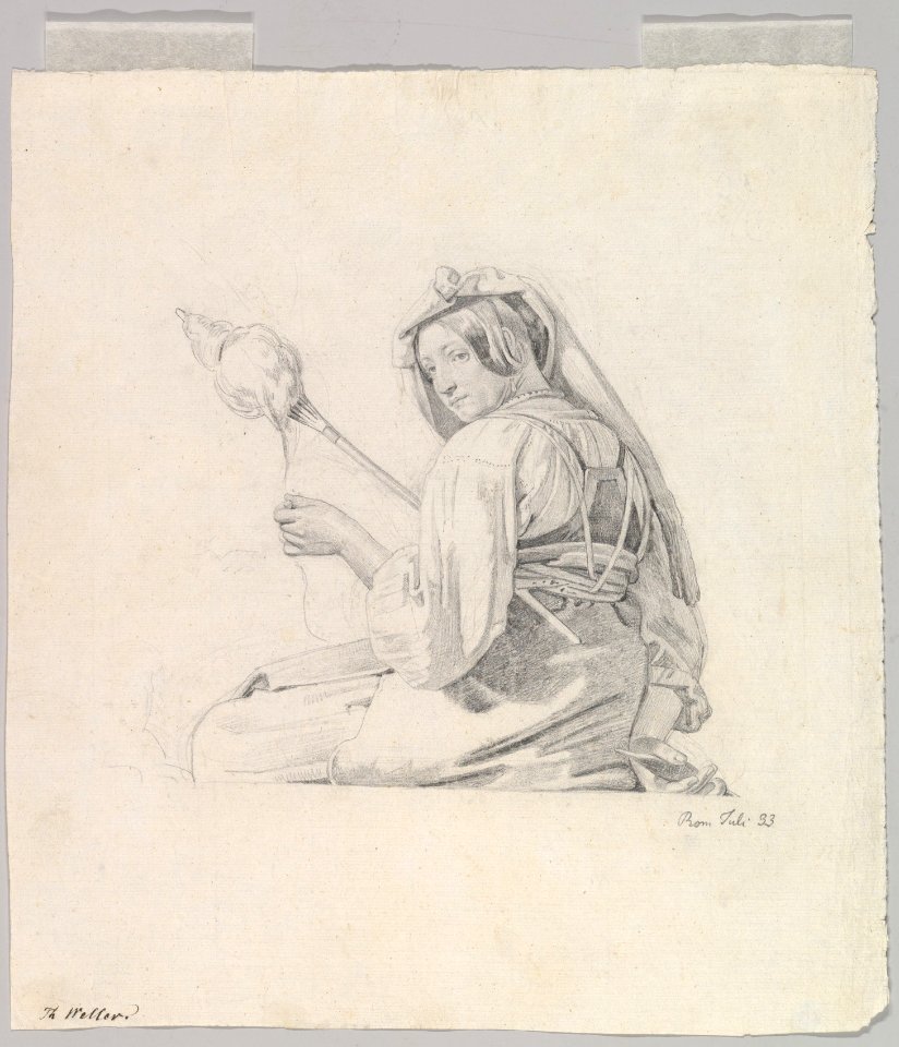 A Seated Woman in Roman Dress, Spinning MET DP821961