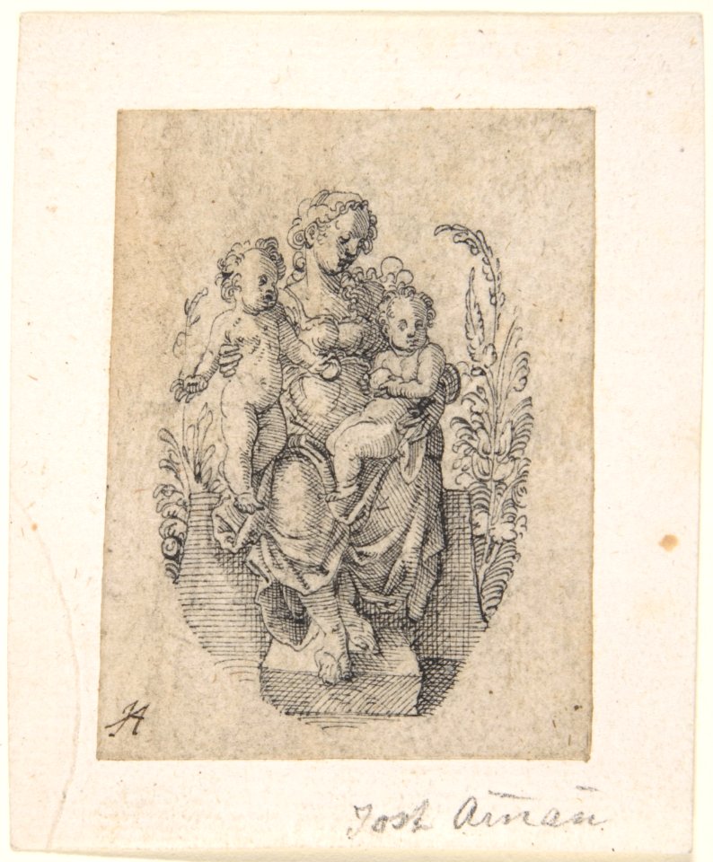A Seated Personification of Charity with two Children MET DP803249