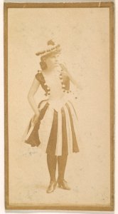 Actress wearing striped skirt, from the Actresses series (N664) promoting Old Fashion Fine Cut Tobacco MET DPB869770