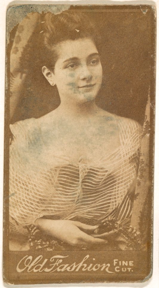 Actress wearing striped blouse, from the Actresses series (N664) promoting Old Fashion Fine Cut Tobacco MET DPB869469