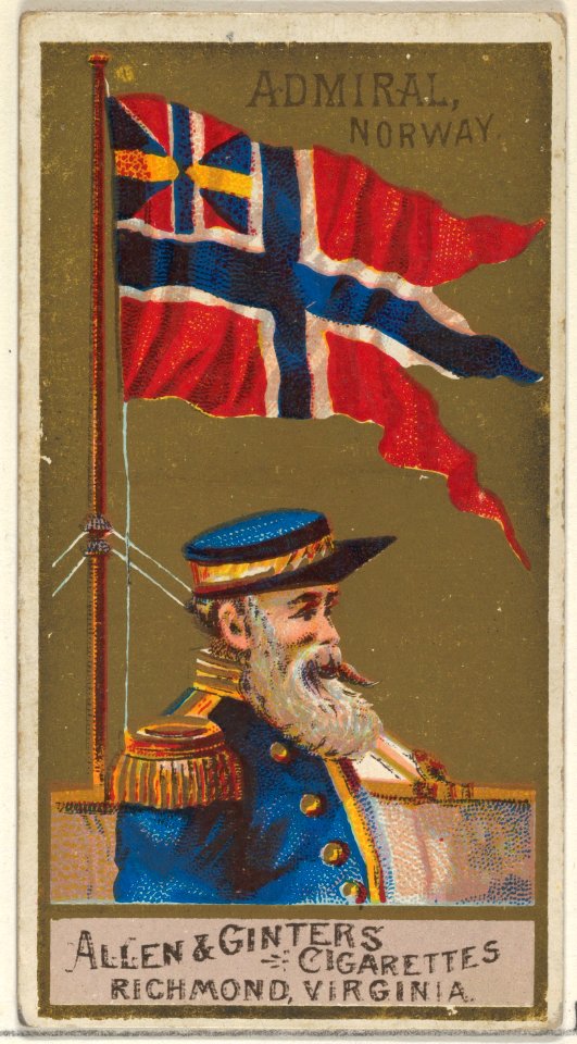 Admiral, Norway, from the Naval Flags series (N17) for Allen & Ginter Cigarettes Brands MET DP834930