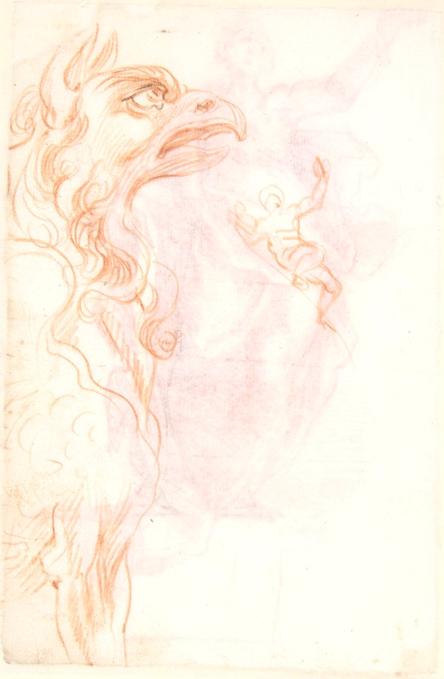 Allegorical Figure of Religion (recto); Study of a Griffon and of a Seated Figure (verso) MET DP807555