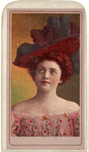 Actress wearing tall feathered hat, from the Actresses series (T176) issued by Sweet Caporal Cigarettes MET DP842608