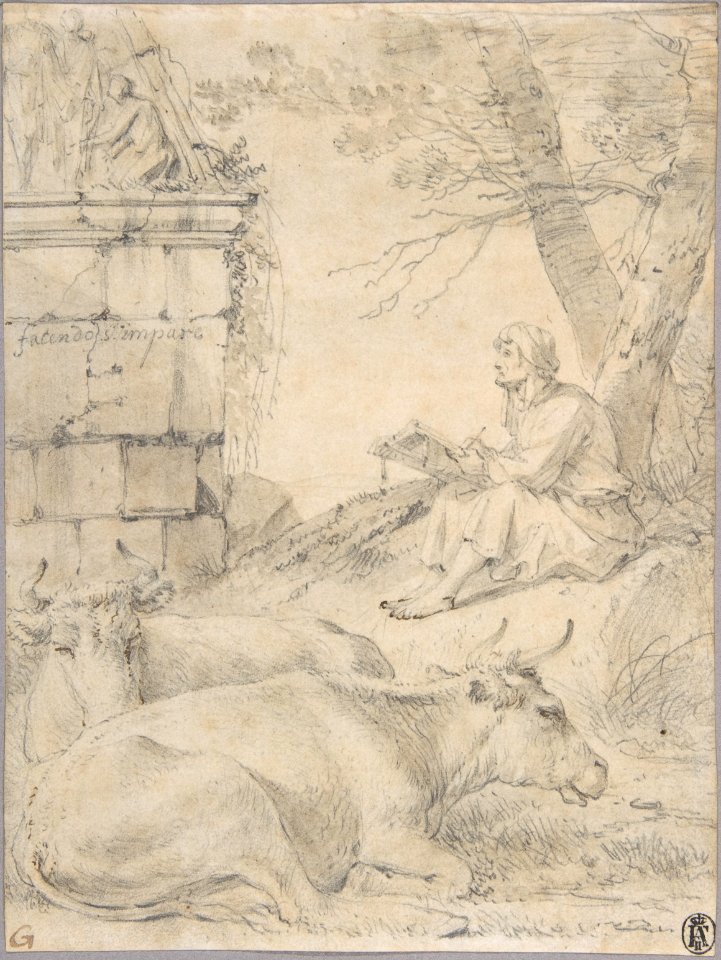 Artist Drawing in an Italianate Landscape MET DP800537
