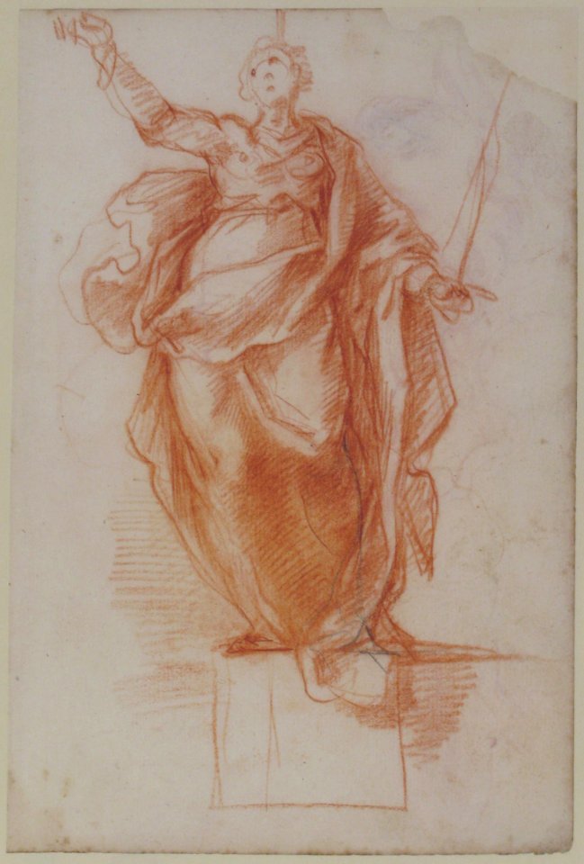Allegorical Figure of Religion (recto); Study of a Griffon and of a Seated Figure (verso) MET 1980.17.2 RECTO