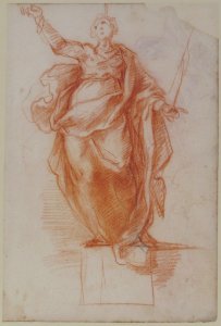 Allegorical Figure of Religion (recto); Study of a Griffon and of a Seated Figure (verso) MET 1980.17.2 RECTO