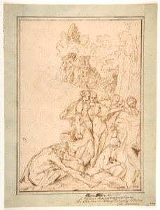 Allegorical Figures on Mount Parnassus- Study for the etching Triumph of Painting MET DP811846