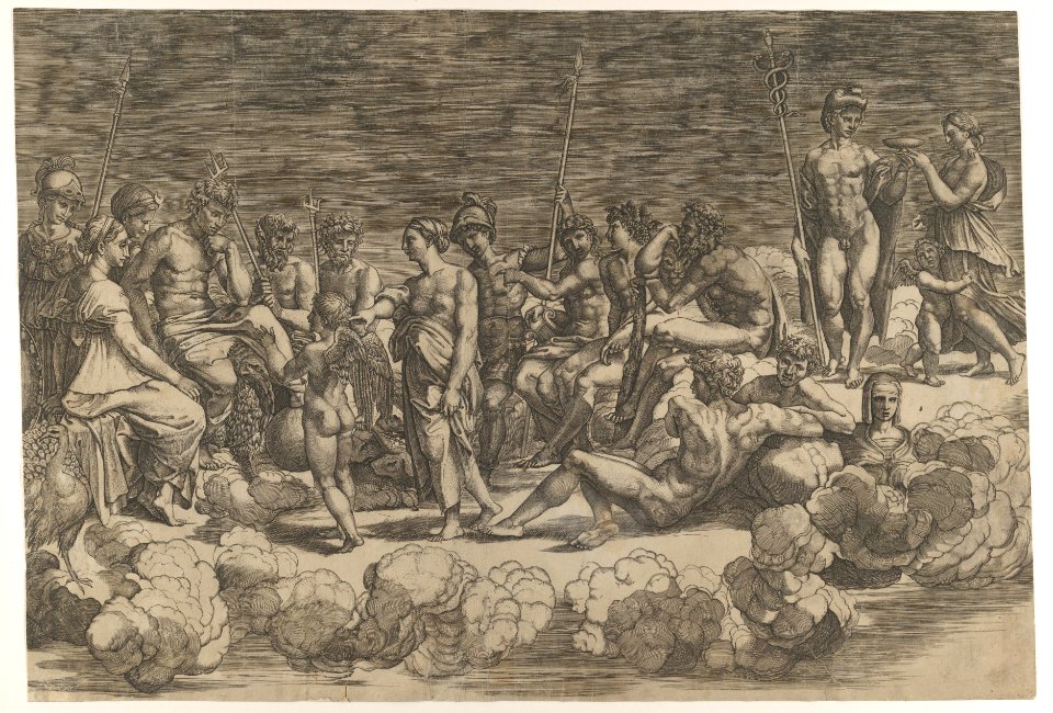 Assembly of the Gods after the ceiling composition in the Loggia di Psiche, Villa Farnesina, Rome MET DP851671