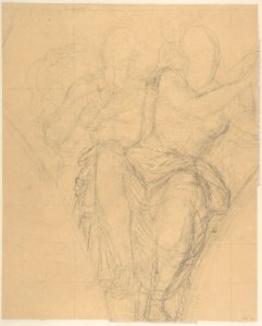 Allegorical Figure of the City of Piacenza, for a Pendentive in the Chapel of Saint-Roch, Church of Saint-Sulpice, Paris (recto); Studies for the Same Figure (verso) MET DP805011