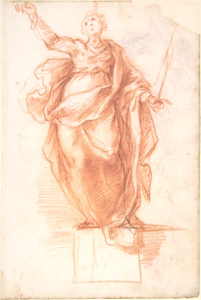 Allegorical Figure of Religion (recto); Study of a Griffon and of a Seated Figure (verso) MET DP807554