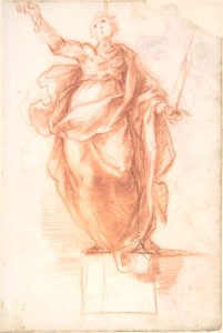 Allegorical Figure of Religion (recto); Study of a Griffon and of a Seated Figure (verso) MET DP807554