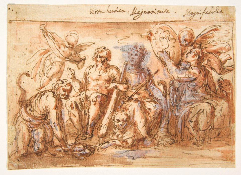 Allegorical Figures- Force, Hercules Strangling the Hydra, Plenty, and Fame MET DP811369