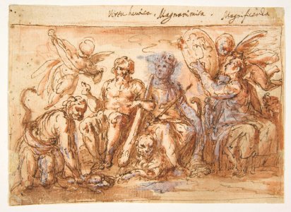 Allegorical Figures- Force, Hercules Strangling the Hydra, Plenty, and Fame MET DP811369