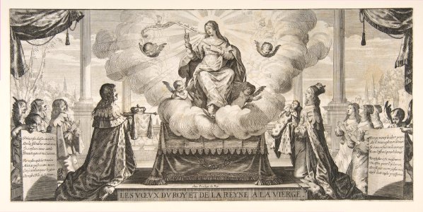 Almanach for 1639- Louis XIII and Anne of Austria Entrusting the Kingdom and the Prince under the Protection of the Virgin MET DP818047