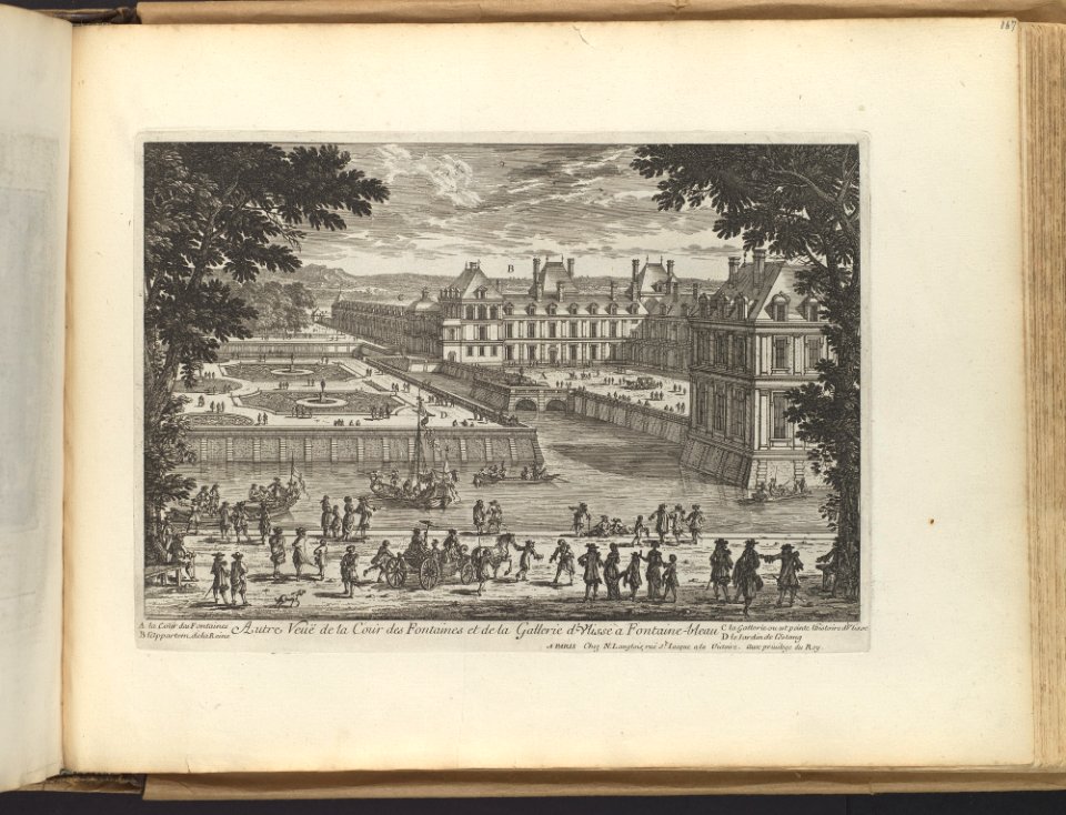 Autre Veüe de la Cour de Fontaines et la Galerie d'Ulisse à Fontaine-bleau MET DP109527