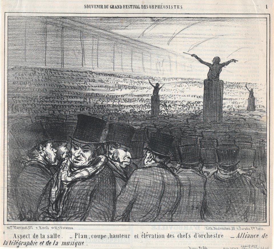 Aspect de la salle..., from Actualités, published in Le Charivari, April 2, 1859 MET DP876838