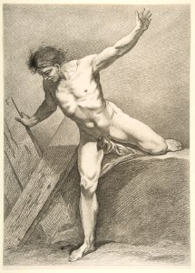 An "Académie"- Striding Man Leaning on a Plank MET DP813990