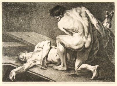An "Académie"- One Man Lifting the Legs of Another Man MET DP813991