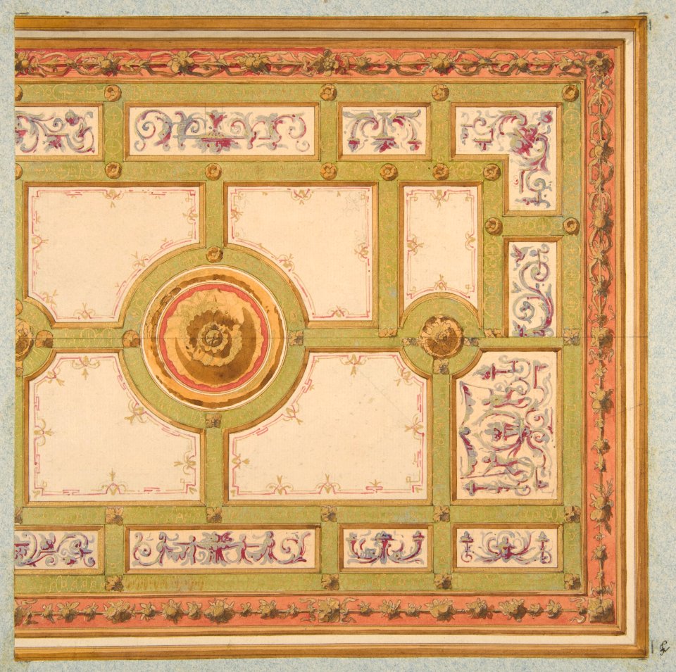 Alternative designs for the painted decoration of a ceiling MET DP811791