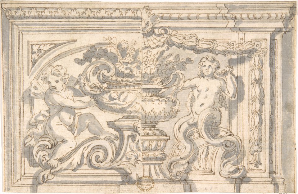 Alternate Panel Designs with Urn and Putto MET DP802419