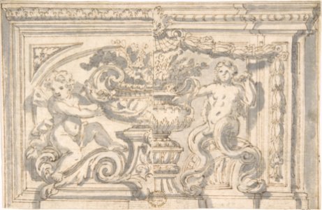 Alternate Panel Designs with Urn and Putto MET DP802419
