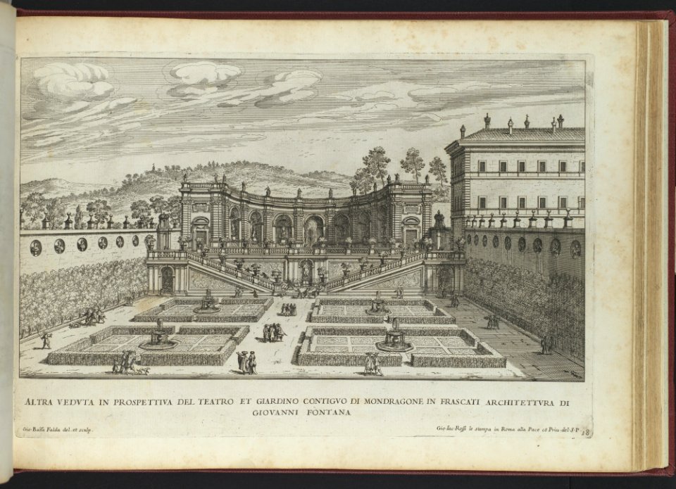 Altra Vedvta in Prospettiva del Teatro et Giardino Contigvo di Mondragone in Frascati (...), from 'La Fontane di Roma nelle Piazze e Luoghi Publici (...)', part 2, 'Le fontane delle ville di Frascati' (plate 18) MET DP109521