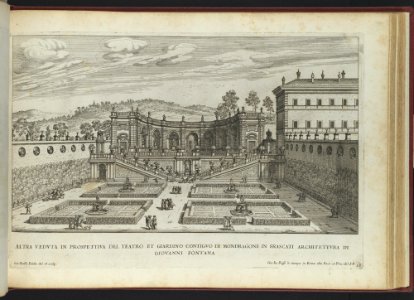 Altra Vedvta in Prospettiva del Teatro et Giardino Contigvo di Mondragone in Frascati (...), from 'La Fontane di Roma nelle Piazze e Luoghi Publici (...)', part 2, 'Le fontane delle ville di Frascati' (plate 18) MET DP109521