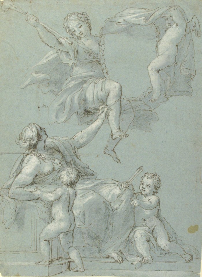 Allegorical Composition with Figures of Painting and Fame MET 1972.173 RECTO