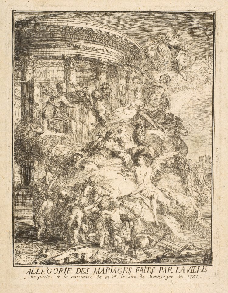 Allegorie des mariages faits par la Ville de Paris a la naissance du Duc de Bourgogne MET DP814994