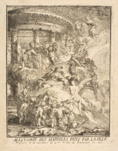 Allegorie des mariages faits par la Ville de Paris a la naissance du Duc de Bourgogne MET DP814994