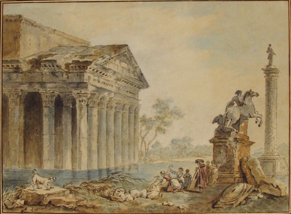 Architectural Capriccio with Roman Monuments and Washerwomen MET 59.23.69