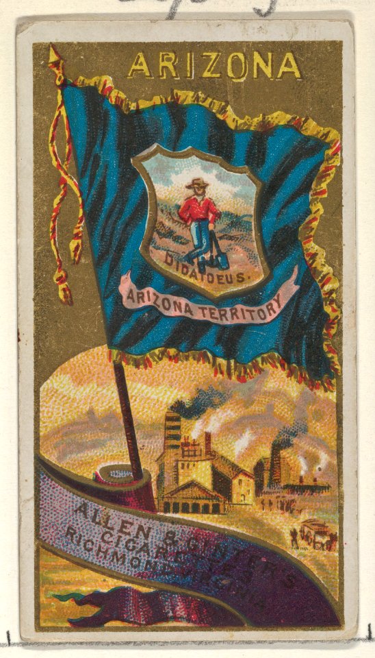 Arizona, from Flags of the States and Territories (N11) for Allen & Ginter Cigarettes Brands MET DP834503