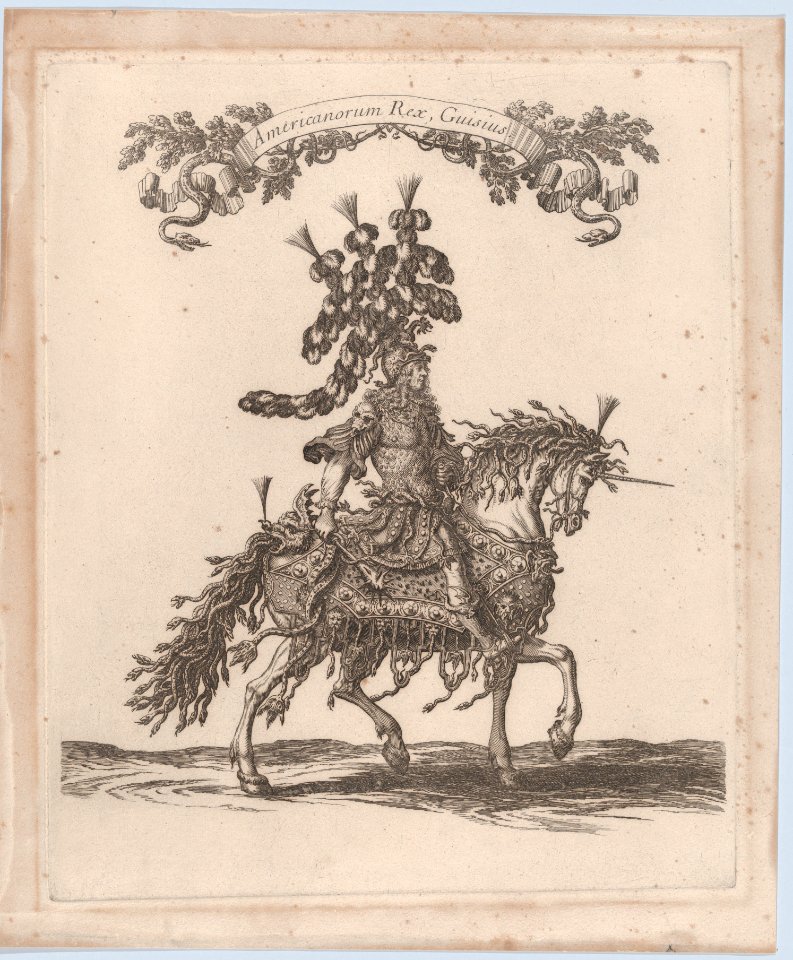 Americanorum Rex, Guisius, from 'Courses de Testes et de Bagues Faittes par Roy et par les Princes et Signeurs de sa Cour, en l'annee 1662' (Grand Carrousel) MET DP874859