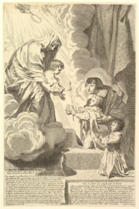 Anne of Austria with the Young Louis XIV and Monsieur before the Virgin and Child (Anne d'Autriche déposant le régence du royaume de France entre les mains de la Vierge Marie) MET DP822678